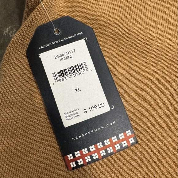NWT Ben Sherman Tan Knit Polo - Picture 8 of 9